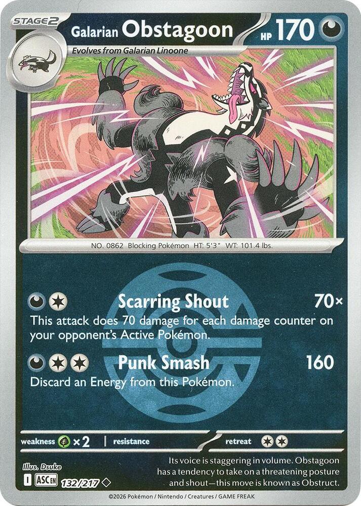 132-reverse-duskball Galarian Obstagoon – Ascended Heroes