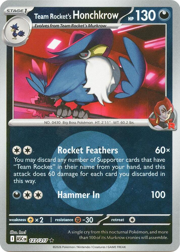 127-ER Team Rocket's Honchkrow – Ascended Heroes