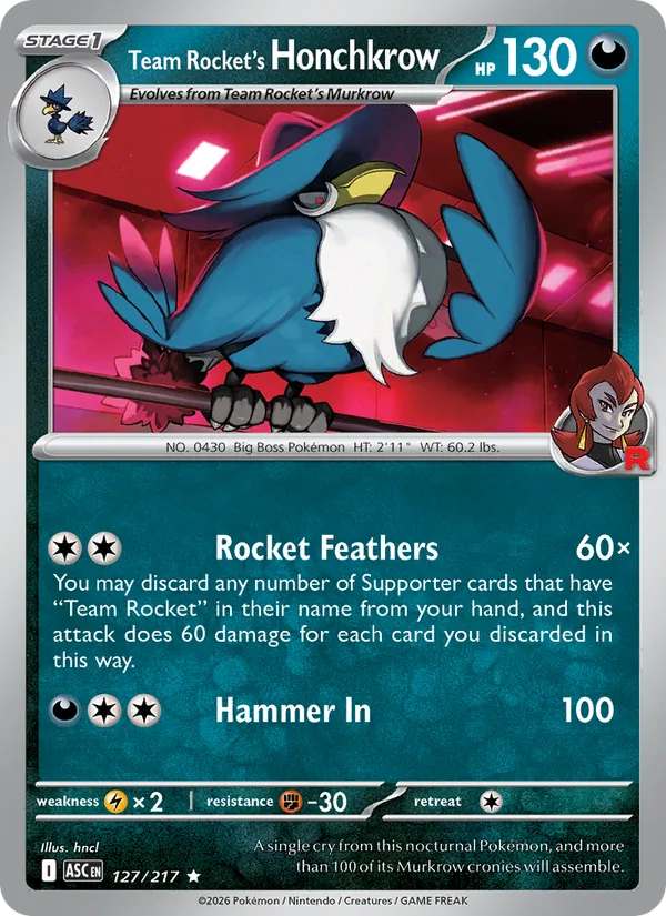127 Team Rocket's Honchkrow – Ascended Heroes