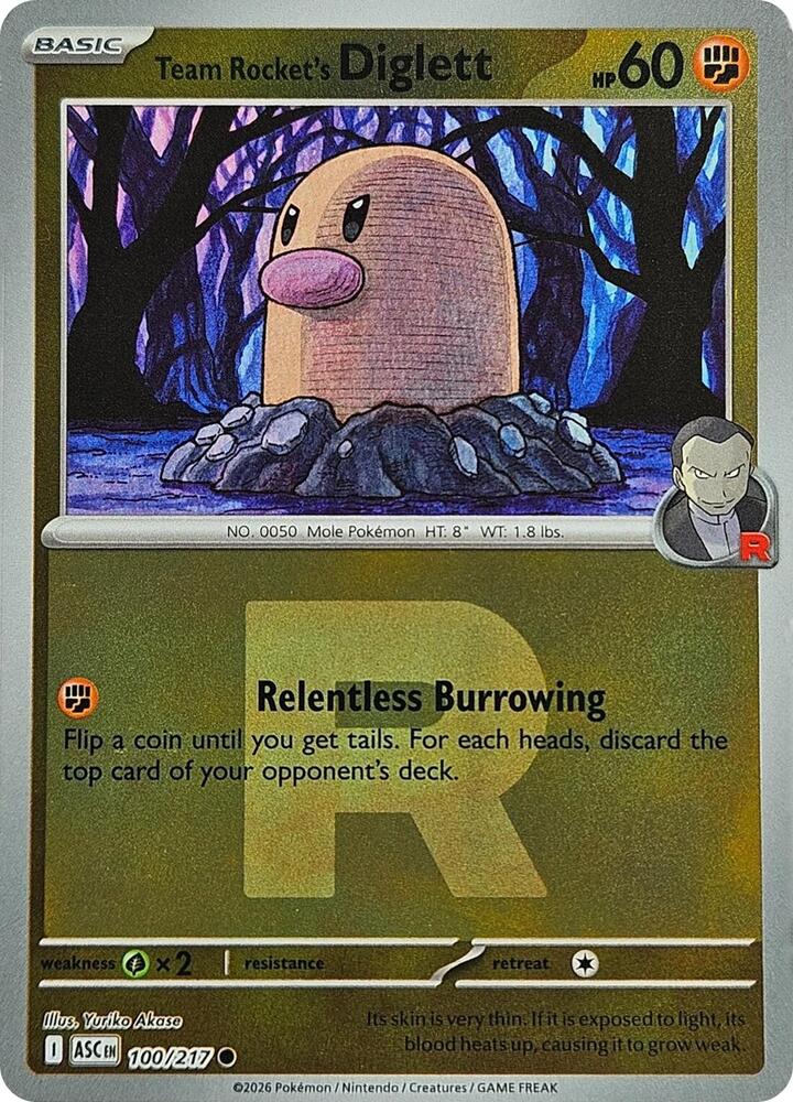 100-reverse-teamrocket Team Rocket's Diglett – Ascended Heroes