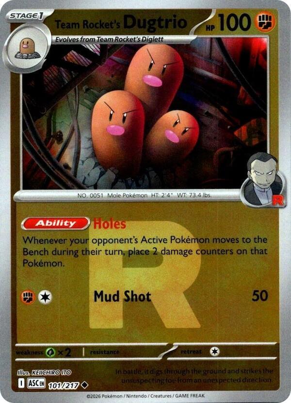101-reverse-teamrocket Team Rocket's Dugtrio – Ascended Heroes