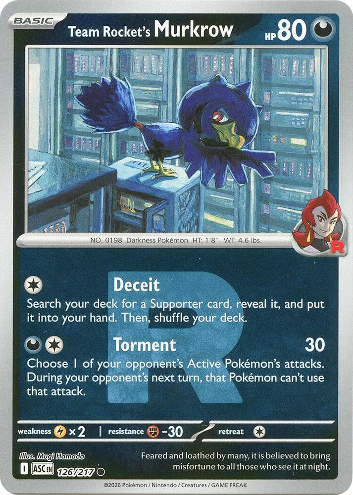 126-reverse-teamrocket Team Rocket's Murkrow – Ascended Heroes