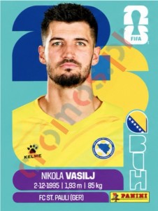 BIH2 Nikola Vasilj – FIFA World Cup 2026 Panini