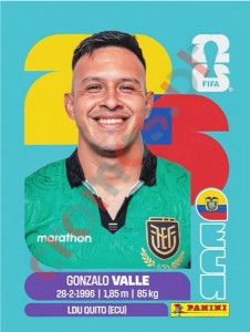 ECU3 Gonzalo Valle – FIFA World Cup 2026 Panini