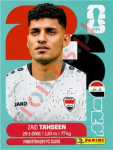 IRQ7 Zaid Tahseen – FIFA World Cup 2026 Panini