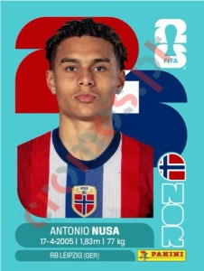 NOR19 Antonio Nusa – FIFA World Cup 2026 Panini