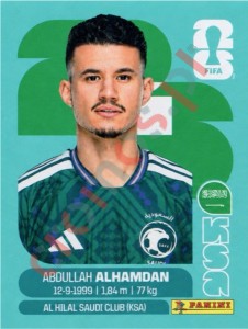 KSA20 Abdullah Al-Hamdan – FIFA World Cup 2026 Panini