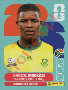 RSA6 Mbekezeli Mbokazi – FIFA World Cup 2026 Panini