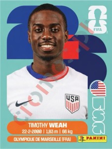 USA12 Timothy Weah – FIFA World Cup 2026 Panini