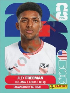 USA6 Alex Freeman – FIFA World Cup 2026 Panini