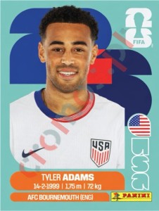 USA8 Tyler Adams – FIFA World Cup 2026 Panini