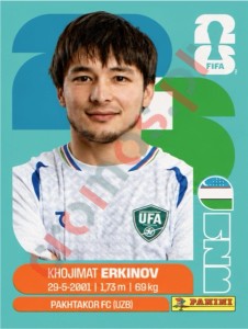 UZB15 Khojimat Erkinov – FIFA World Cup 2026 Panini