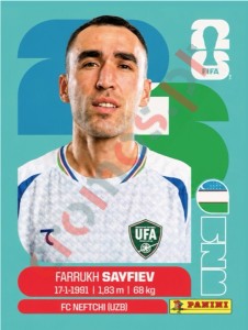 UZB3 Farrukh Savfiev – FIFA World Cup 2026 Panini