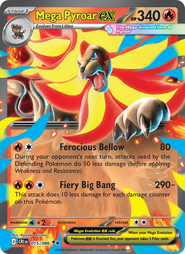 015 Mega Pyroar ex – Chaos Rising
