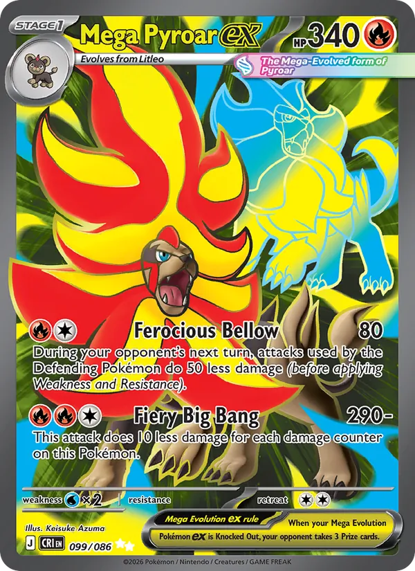 099 Mega Pyroar ex – Chaos Rising