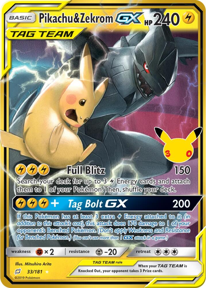 CC008 Pikachu & Zekrom GX – 30th Celebration