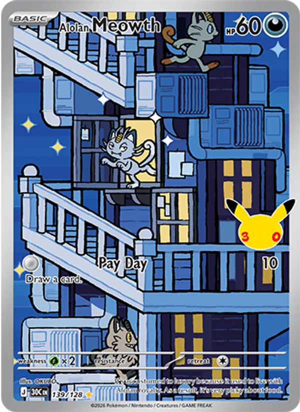 139 Alolan Meowth – 30th Celebration