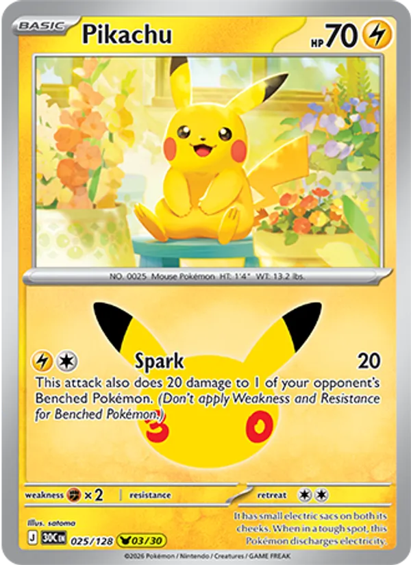 025 Pikachu – 30th Celebration