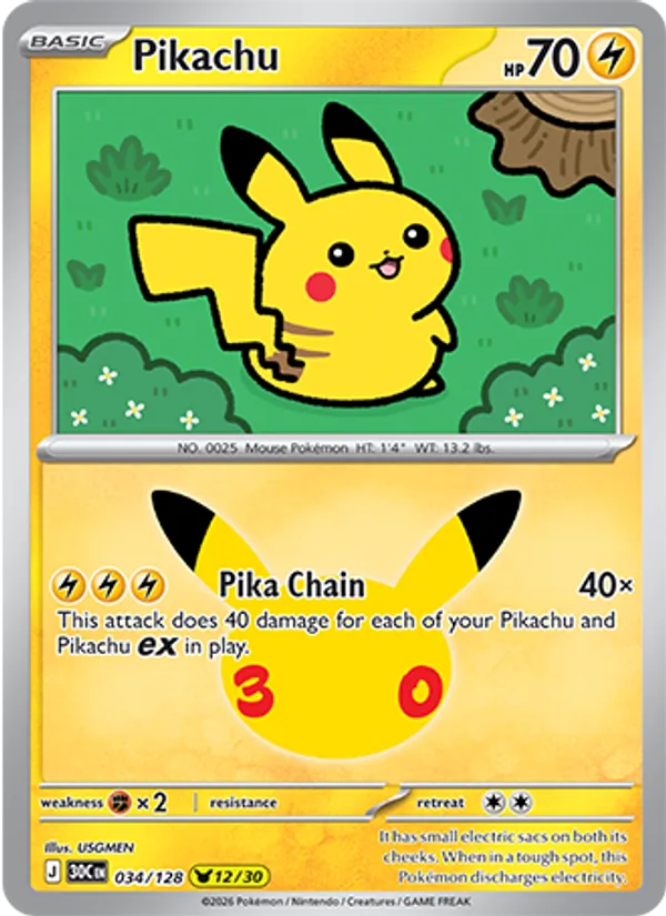 034 Pikachu – 30th Celebration