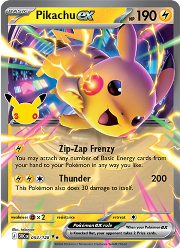 054 Pikachu ex – 30th Celebration