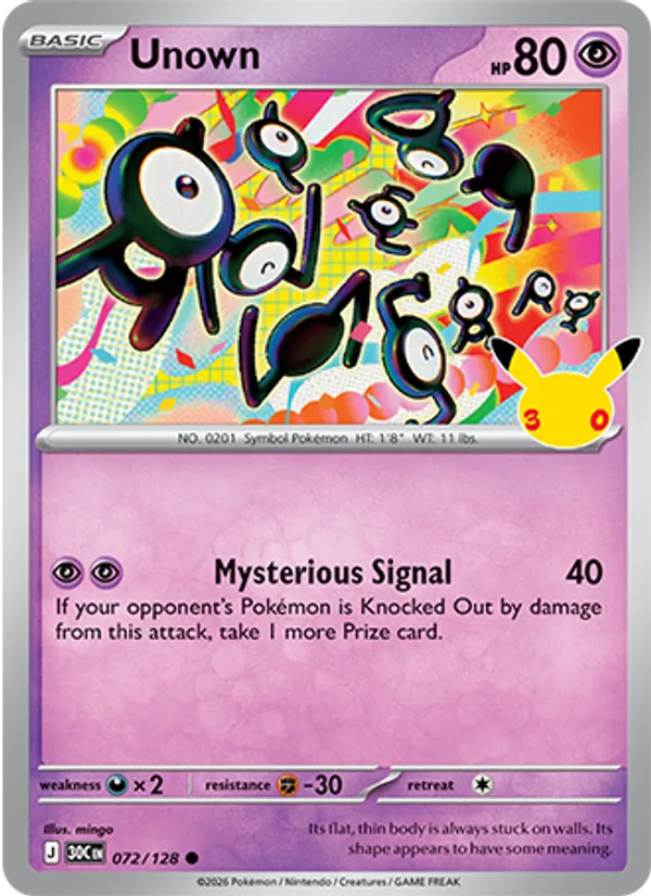 072 Unown – 30th Celebration
