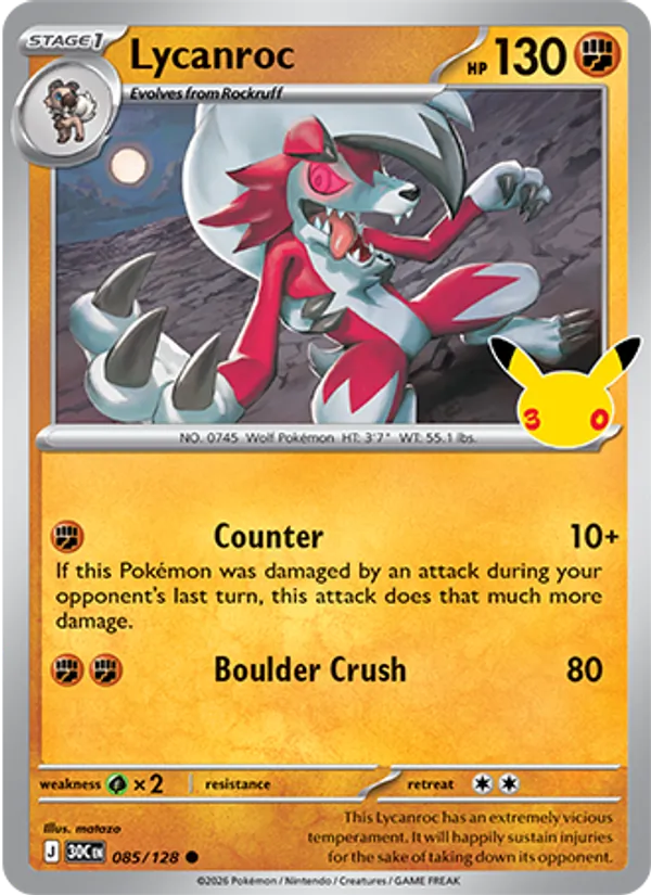 085 Lycanroc – 30th Celebration