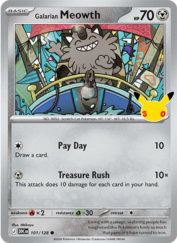 101 Galarian Meowth – 30th Celebration