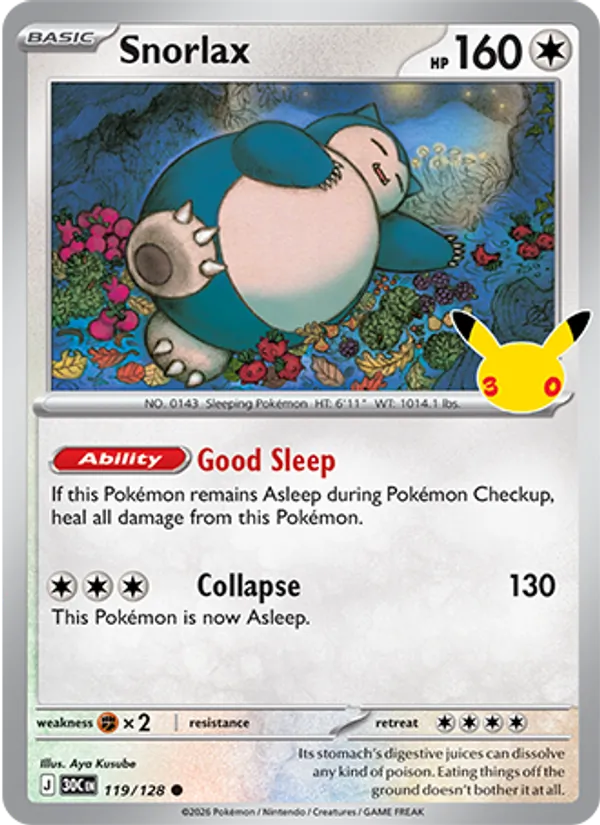 119 Snorlax – 30th Celebration