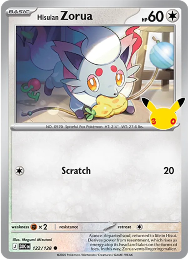 122 Hisuian Zorua – 30th Celebration