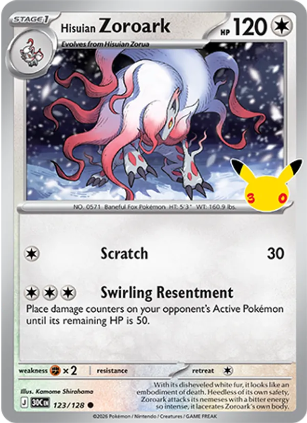 123 Hisuian Zoroark – 30th Celebration