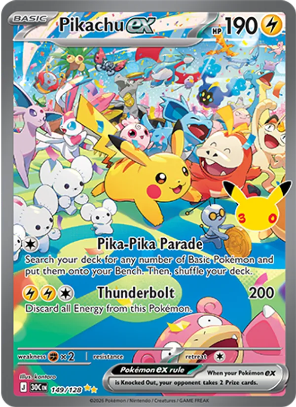 149 Pikachu ex – 30th Celebration