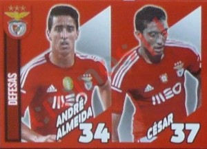 10 André Almeida/César (defesas) – Panini SL Benfica 2014-2015