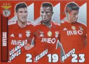 12 Lisandro López/Eliseu/Benito (defesas) – Panini SL Benfica 2014-2015
