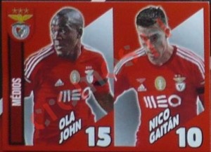 15 Ola John/Nico Gaitán (médios) – Panini SL Benfica 2014-2015