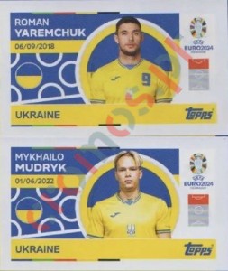 UKR14-15 Roman Yaremchuk / Mykhailo Mudryk – UEFA Euro 2024 Topps