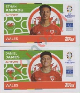 WAL12-13 Ethan Ampadu / Daniel James – UEFA Euro 2024 Topps