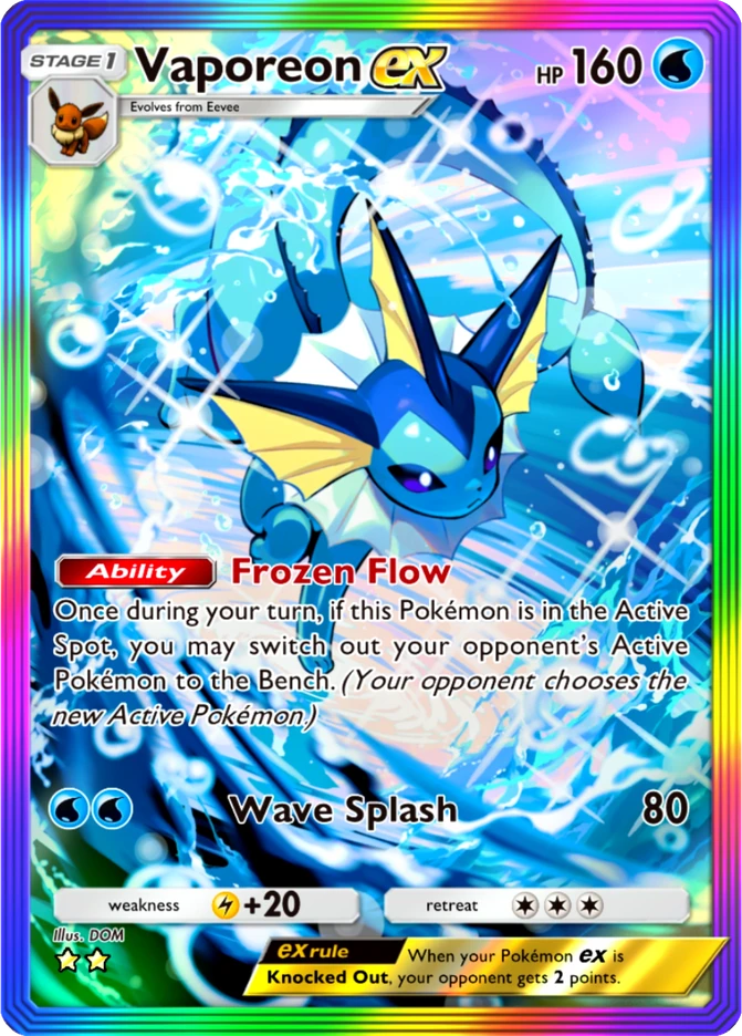 196 Vaporeon ex – Pulsing Aura
