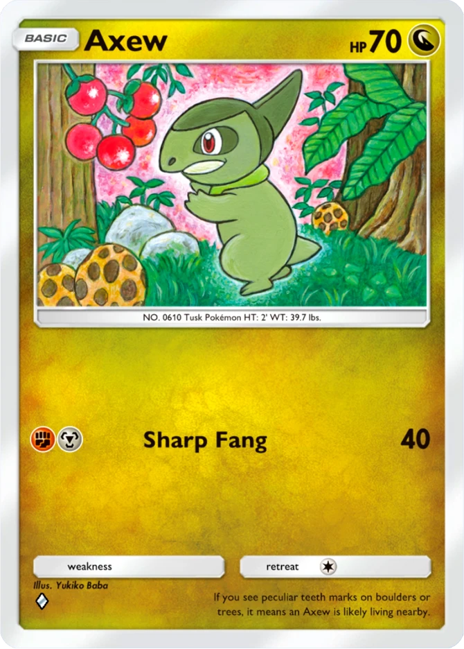 054 Axew – Mega Shine