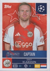 43 Davy Klaassen – UEFA Champions League 2025-2026 Topps