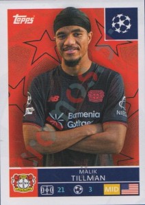136 Malik Tillman – UEFA Champions League 2025-2026 Topps