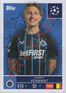 491 Romeo Vermant – UEFA Champions League 2025-2026 Topps