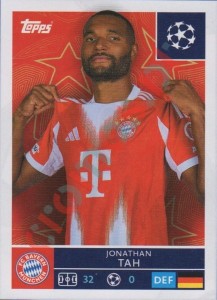 201 Jonathan Tah – UEFA Champions League 2025-2026 Topps