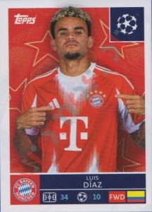 207 Luis Diaz – UEFA Champions League 2025-2026 Topps