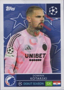 494 Dominik Kotarski – UEFA Champions League 2025-2026 Topps