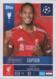 253 Virgil van Dijk – UEFA Champions League 2025-2026 Topps