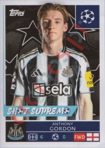 323 Anthony Gordon – UEFA Champions League 2025-2026 Topps