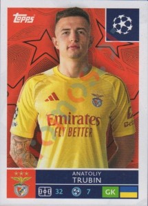554 Anatoliy Trubin – UEFA Champions League 2025-2026 Topps