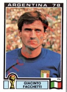 102 Giacinto Facchetti – FIFA World Cup Argentina 1978 Panini