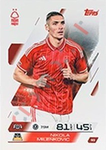 93 Nikola Milenković – Match Attax 2025-2026 Topps