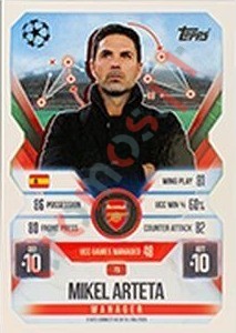 73 Mikel Arteta – Match Attax Extra 2025-2026 Topps